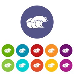 Ocean wave with foam icon, simple style