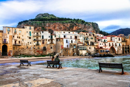 Landmarks of Italy - beautiful coastal town Cefalu in Sicily