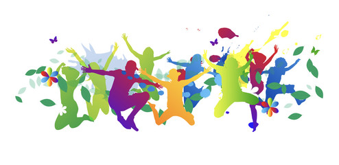 bambino, saltare, cromoterapia, gioco, giocare © xyz+