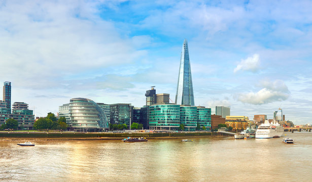 London, South Bank Of The Thames on a bright day