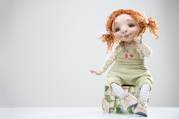 Porcelain clay young smiling redhead girl