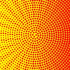 Simple circle red and yellow halftone texture.