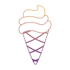 ice cream cone icon over white background, vector illustration