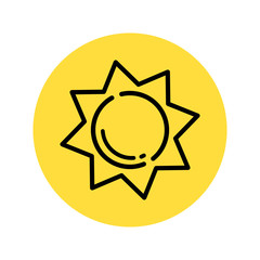 cartoon sun vector outline icon