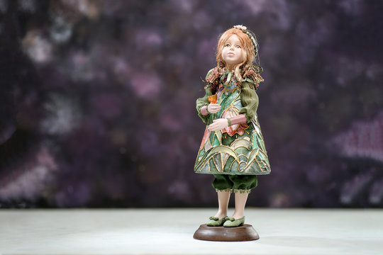 Porcelain clay blonde girl flowers dress tiara