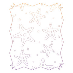 abstract frame with sea stars pattern over white background, vector illustration