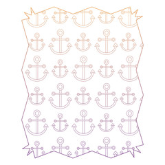 abstract frame with anchors pattern over white background, colorful design. vector illustration