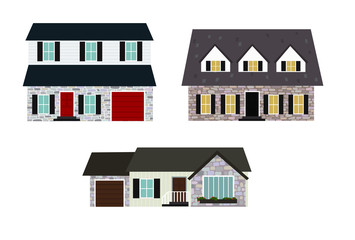 brick rock houses vector