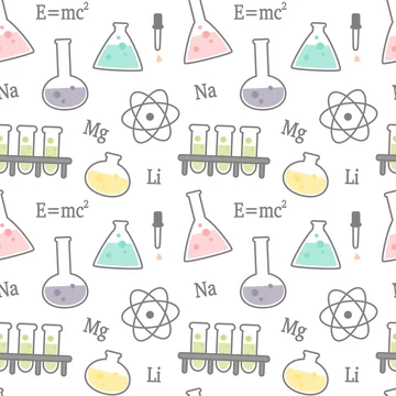 cute cartoon science and chemical related seamless vector pattern background  illustration Stock Vector | Adobe Stock