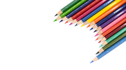 color pencils isolated on white background