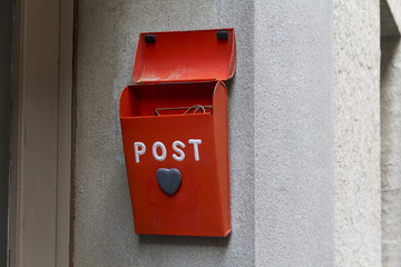 Red post box