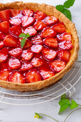 Fresh homemade strawberry tart