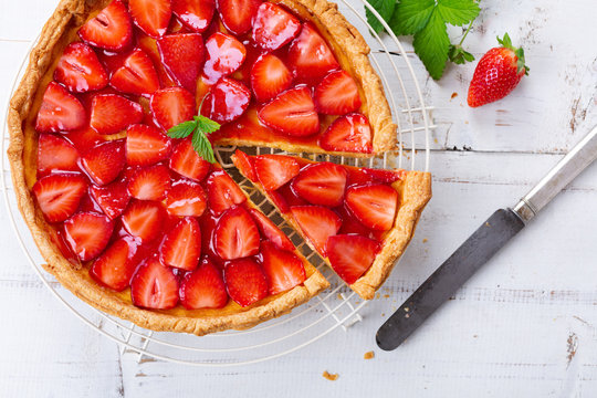 Delicious homemade strawberry tart