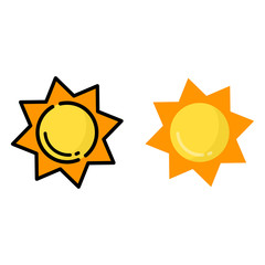cartoon cute sun vector set
