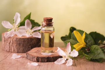 Essential oil and flowers