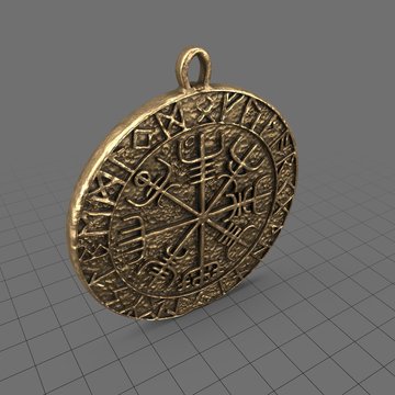 Gold pendant with symbols