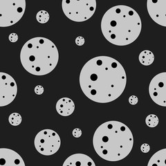Seamless pattern with planets in galaxy.