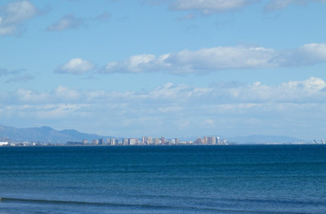 A water sea in a coastline non-urban scene