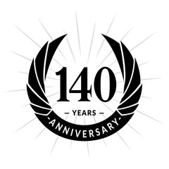 140 years anniversary. Elegant anniversary design. 140 years logo.