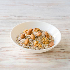 One bowl of muesli and nuts