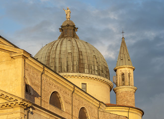 Obraz premium close-up of the Duomo's dome in Villafranca. Italy