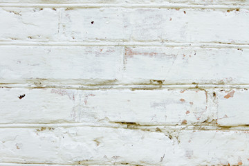 Old grungy brick wall background texture white painted and weathered