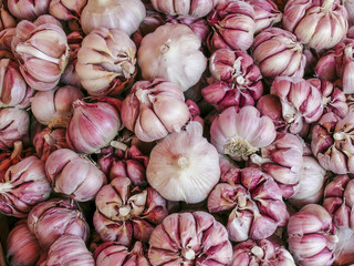 Garlic is sold at a street market in Sao Paulo