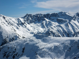 Amazing winter landscape of Polezhan peak from Todorka peak, Pirin Mountain, Bulgaria