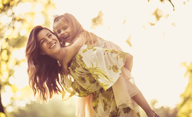 Fototapeta premium Beautiful Mother and Her daughter spending time together.