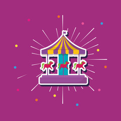 Obraz premium carousel icon over purple background, colorful design. vector illustration