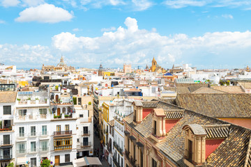Fototapeta premium panoramic views of Seville old town, Spain