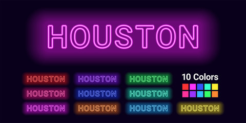 Neon name of Houston city