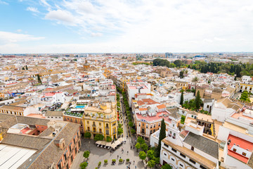 Fototapeta na wymiar panoramic views of Seville old town, Spain