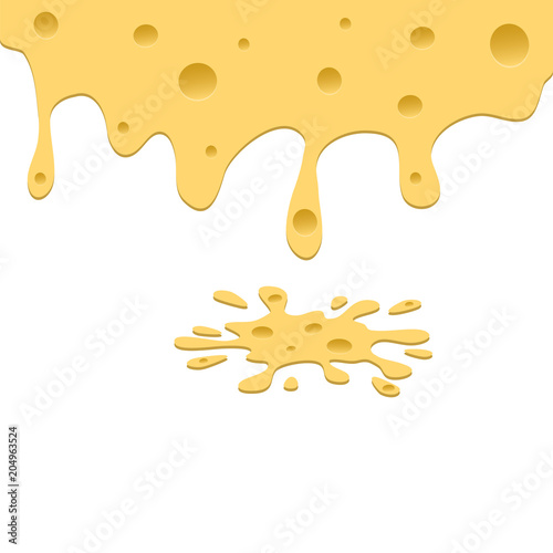 "A dripping cheese on a white background. Vector illustration" Stock