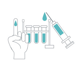 Blood test with syringe medical concept vector illustration graphic design