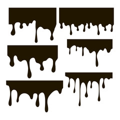 A set of dripping paints. Vector illustration