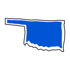 Isolated map of the state of Oklahoma