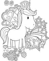 Cute Unicorn Pony Vector Illustration Art