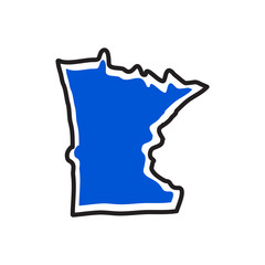 Isolated map of the state of Minnesota