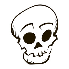 Skull character sketch. Hand drawn design element.