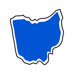 Isolated map of the state of Ohio
