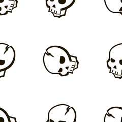 Cool seamless vector pattern. Modern skull texture.