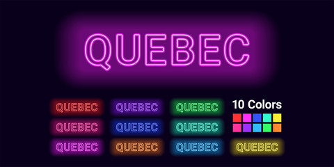 Neon name of Quebec city