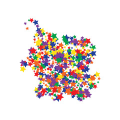 Colorful Stars Confetti, Mystery Sparkling Vector Background. Trendy Glowing Magic Glitter, Lights. Festive Falling Colorful Stars Confetti for Ads, Posters. 
