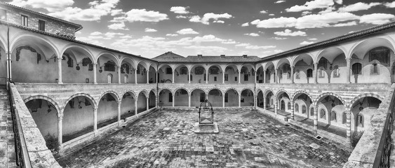 Courtyard of the friary of Saint Francis Church, Assisi, Italy