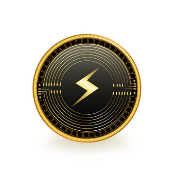 Storm Cryptocurrency Black Coin Isolated