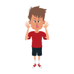 Boy sticking out his tongue vector illustration graphic design