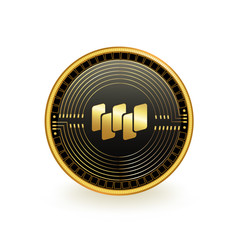 Waltonchain Cryptocurrency Black Coin Isolated