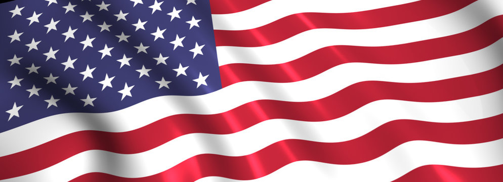 US flag waving symbol of usa