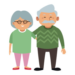 Cute grandparents couple cartoon vector illustration graphic design